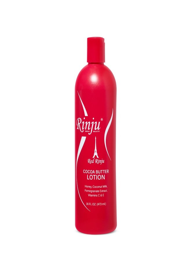 Rinju Cocoa Butter Lotion - Non-Greasy Lotion for Women & Men - 16 oz Cacao Butter Lotion for Extremely Dry Skin - Pomegranate Extracts & Vitamin C and E Moisturizer - Skin Care Essentials - Image 1